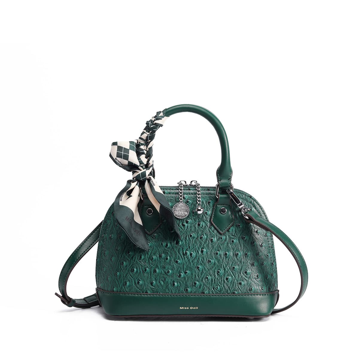 Cross-border foreign trade women's bag portable fashion trend ostrich pattern summer new style solid color one-shoulder cross-body shell bag