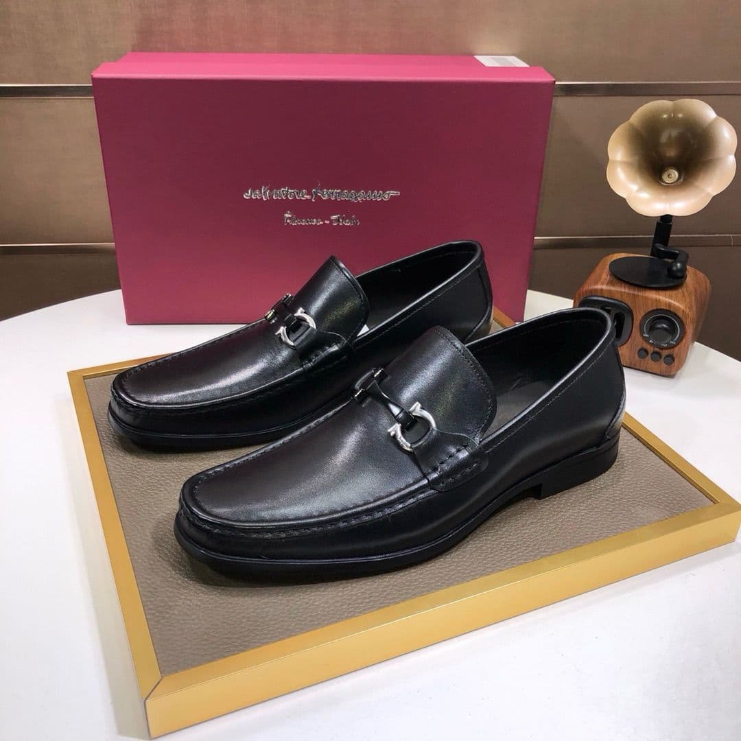 European station genuine leather men's shoes, one-on-one British business formal horsebit leather shoes, men's casual leather shoes