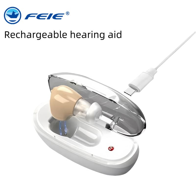 Feiye cross-border trade elderly rechargeable hearing aid deaf wireless behind-the-ear hearing aid Hearing aid