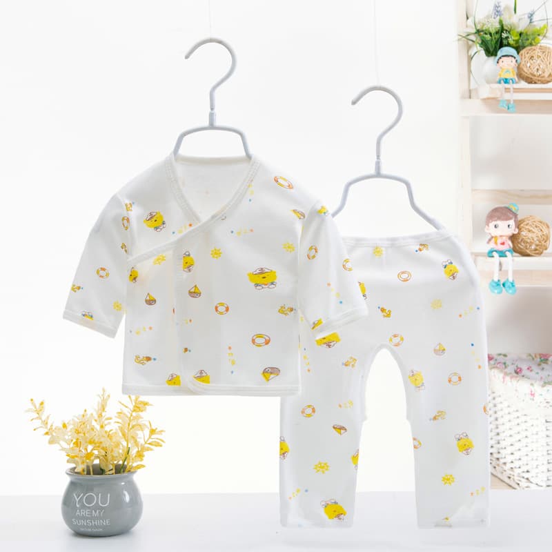 Baby Underwear Set Cotton Spring Autumn 0-3 Months Newborn Clothes Thin Style Four Seasons Baby Monk Outfit Tie Closure