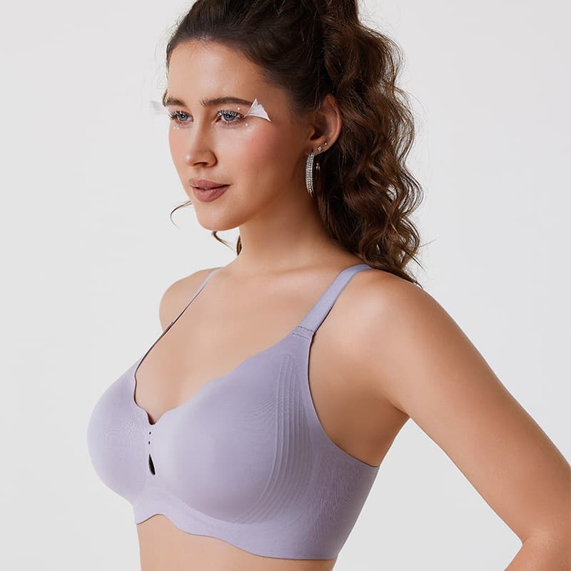 Cross-border Trade Seamless Plus Size Bra Anti-Sagging Side Boob Control Wire-Free Smooth Backless Push-Up Large Cup Underwear