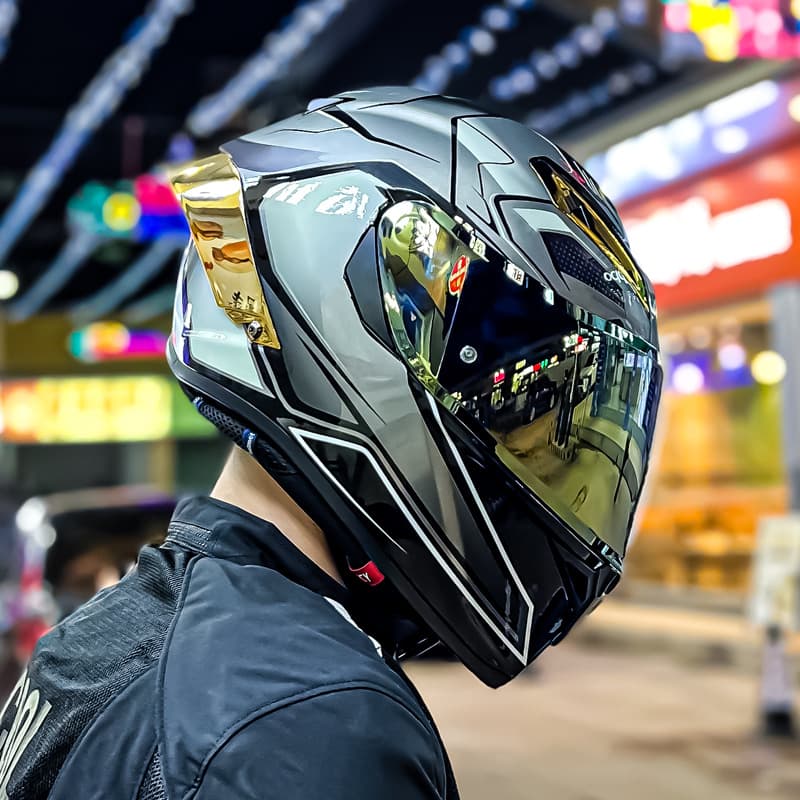 Motorcycle Helmet 3C Certified Full Face Helmet Unisex All Seasons Dual Visor Safety Helmet New National Standard