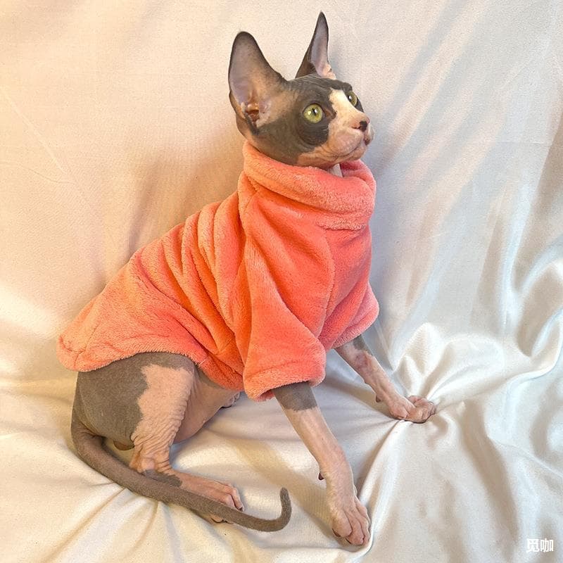 Hairless Cat Clothes Autumn Winter Thickened Sphynx Cat Clothes Wholesale Devon Chinchilla Velvet Base Layer Warm Comfortable