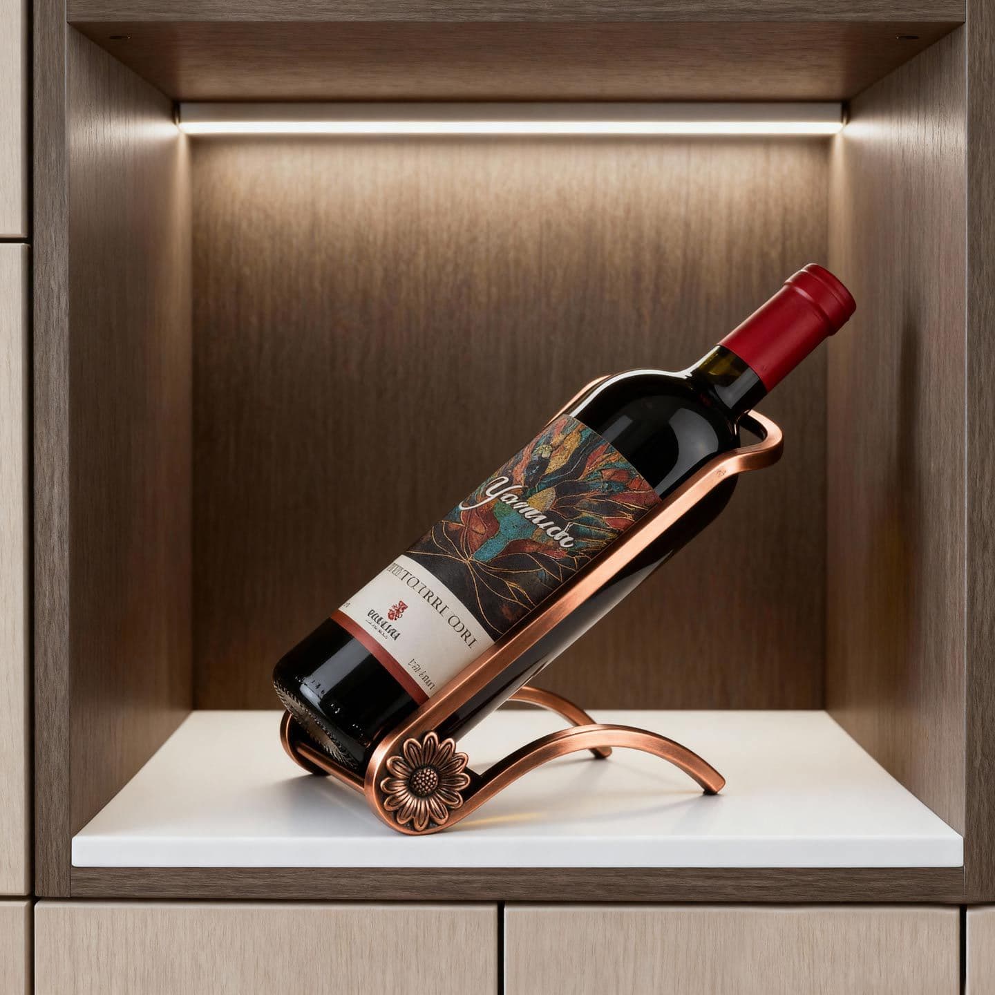 2025 New Red Wine Rack Decor Light Luxury High-end Minimalist Living Room Bottle Display Stand Home Wine Cabinet Ornament
