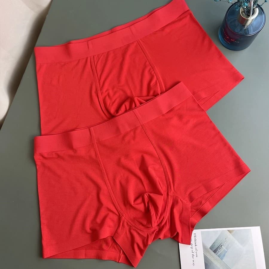 Cardboard Big Red Seamless Men's Briefs 60s Lenzing Modal Zodiac Year Antibacterial Boxer Briefs Wholesale