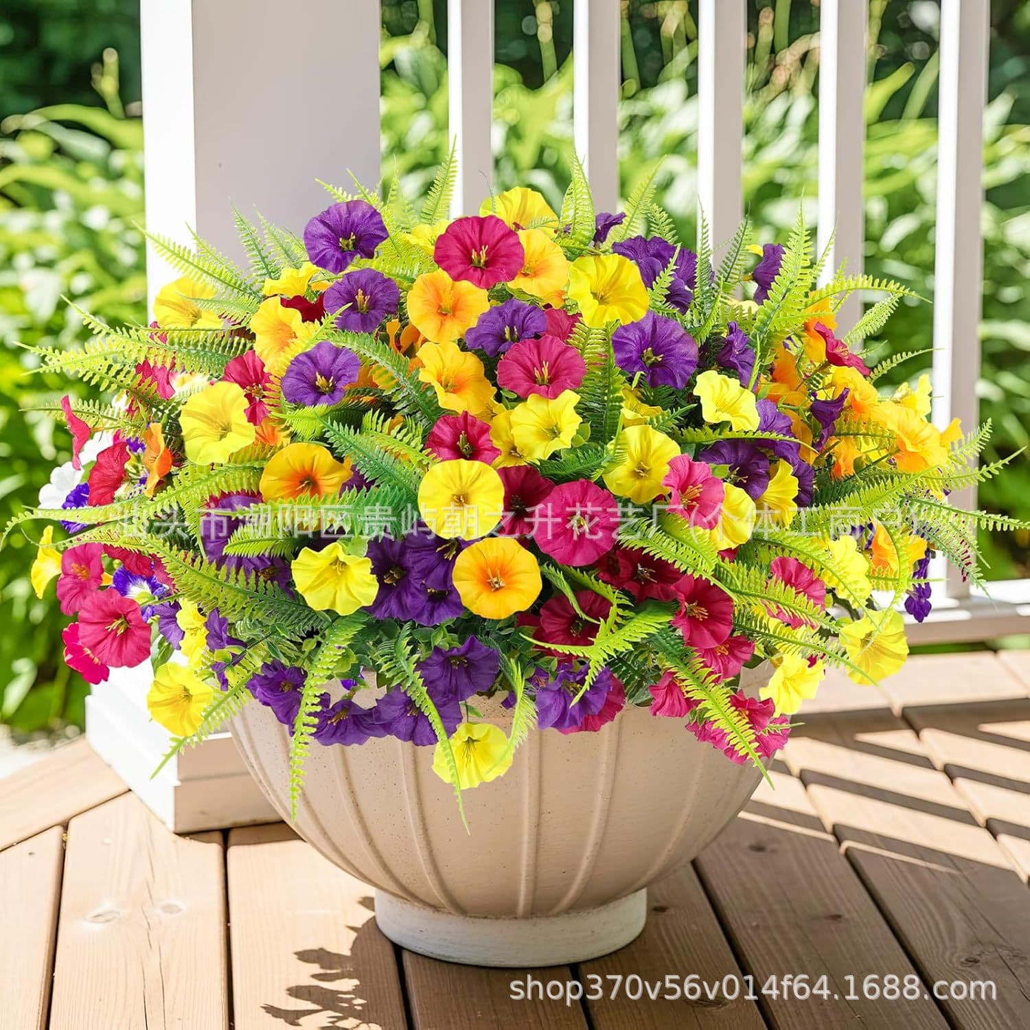 Cross-border Hot Selling Artificial Flowers Spinach Daisy Plastic Bouquet Simulation Green Plant Bundle Fake Flower Combination