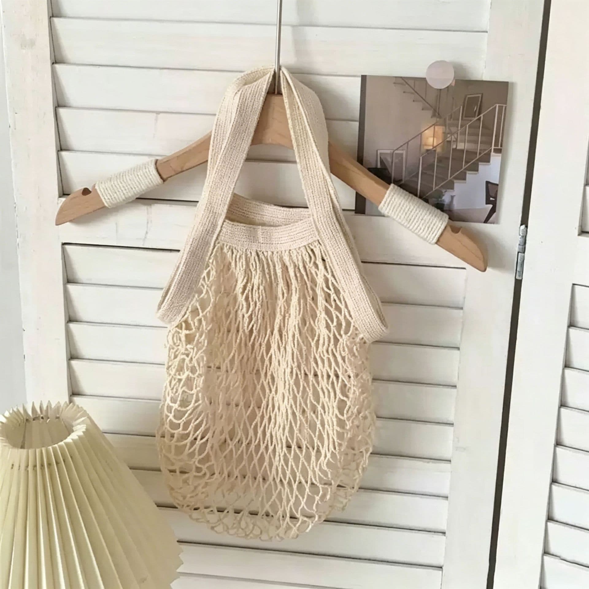 Cotton Bag Pure Cotton Mesh Bag Handheld Supermarket Vegetable Fruit Net Shopping Bag Cotton Mesh Bag Customizable