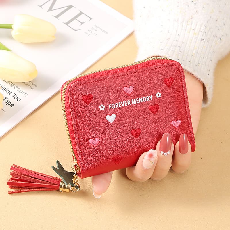 Women's Short Wallet Flap Closure Billfold 2024 New Korean Japanese Style Multifunctional Foldable Leather Wallet