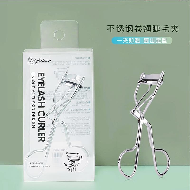 Wholesale Portable Stainless Steel Silver Eyelash Curler for Lifting and Setting, No Pinching, False Lash Applicator, Makeup Tool
