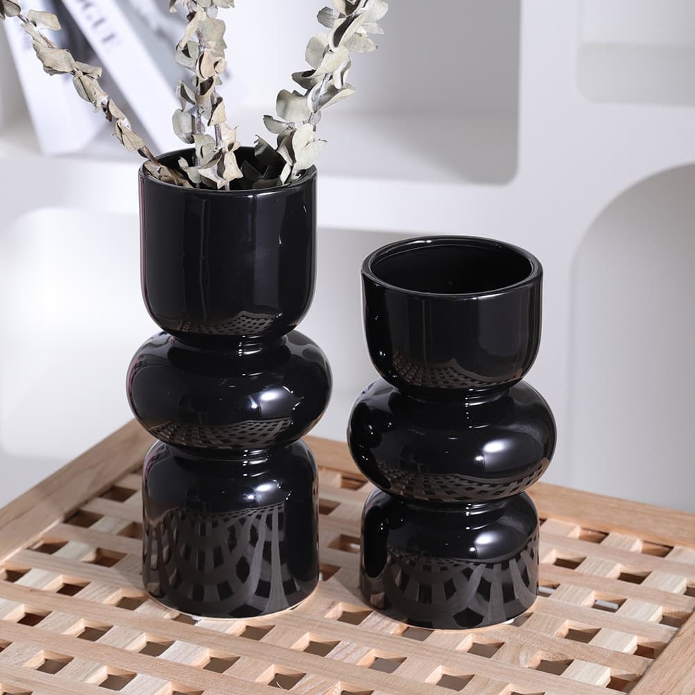 Ceramic Vase Premium Look High Aesthetic Ins Cream Style Dried Flower Vase Vintage Red Black Hydroponic Vessel