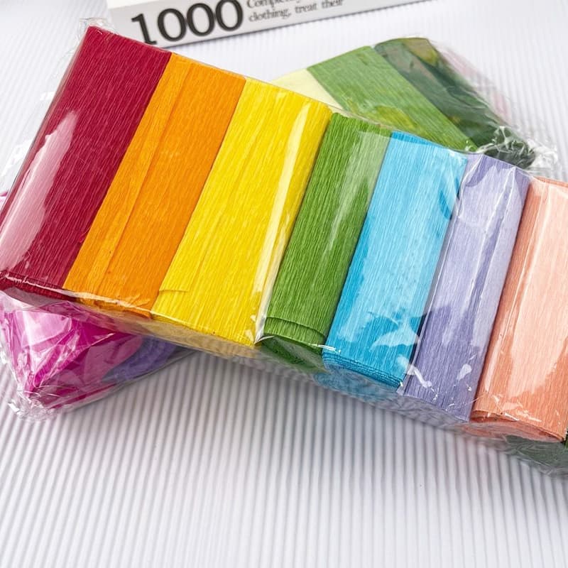 Short Crepe Paper Carnation DIY Flower Craft Material Paper Colored Crepe Paper Rose Curled Edge Paper Hand Knead