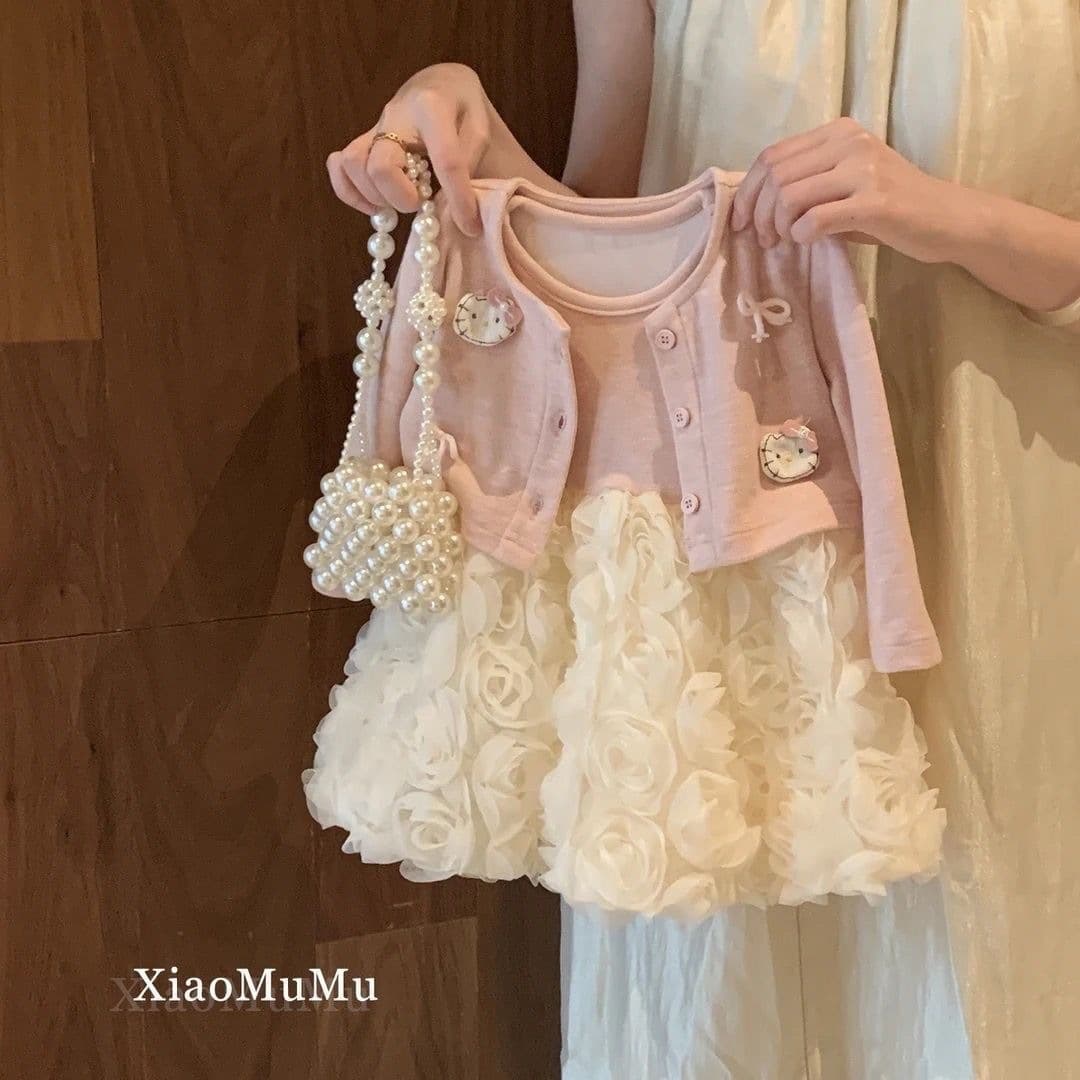 Girls Autumn Dress 2026 New Fashionable Children Princess Set Dress Two-Piece Outfit