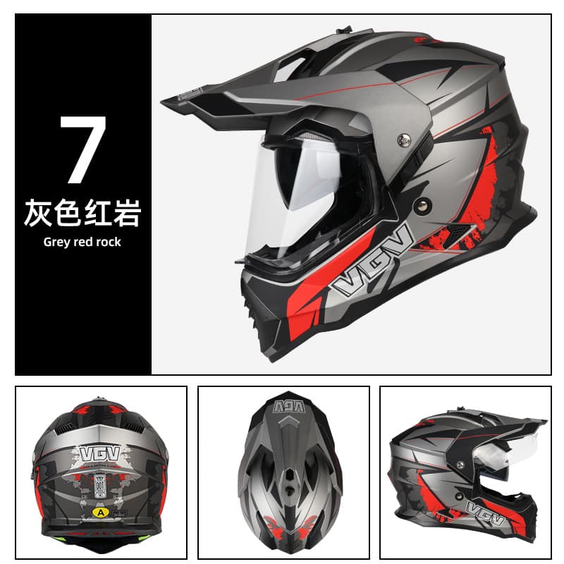 Hot Selling Rally Helmet Motorcycle Helmet Custom Off-Road Helmet Factory Wholesale Dual Lens Road Dual-Purpose Motorcycle Helmet 3C/DOT