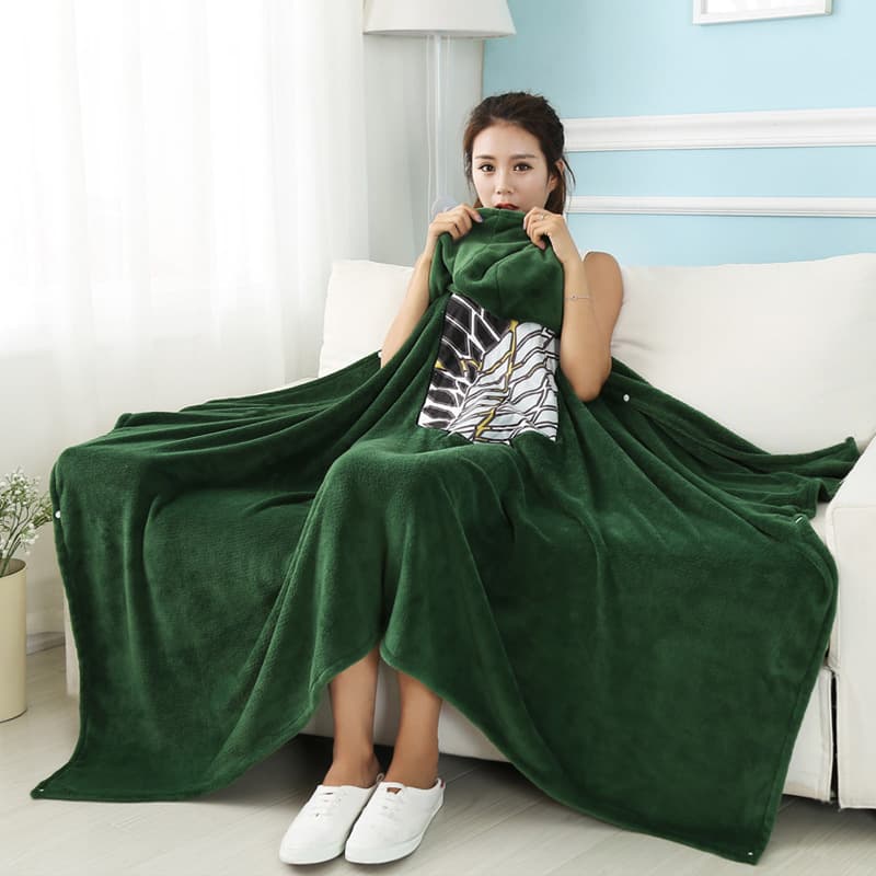 Wings of Freedom Survey Corps Cloak Blanket Attack on Titan Otaku Shawl Blanket Anime Blanket Nap Rest