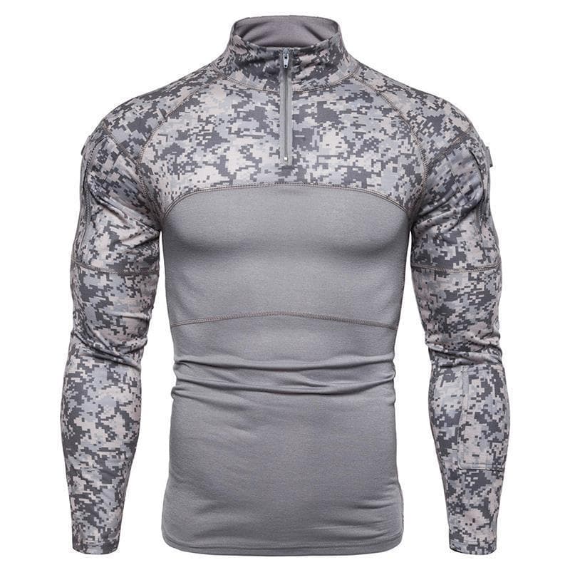 Men's Camouflage Tactical Military Clothing Combat Shirt Loose Fit Long Sleeve Thin Polyester Fiber Quick Dry Breathable