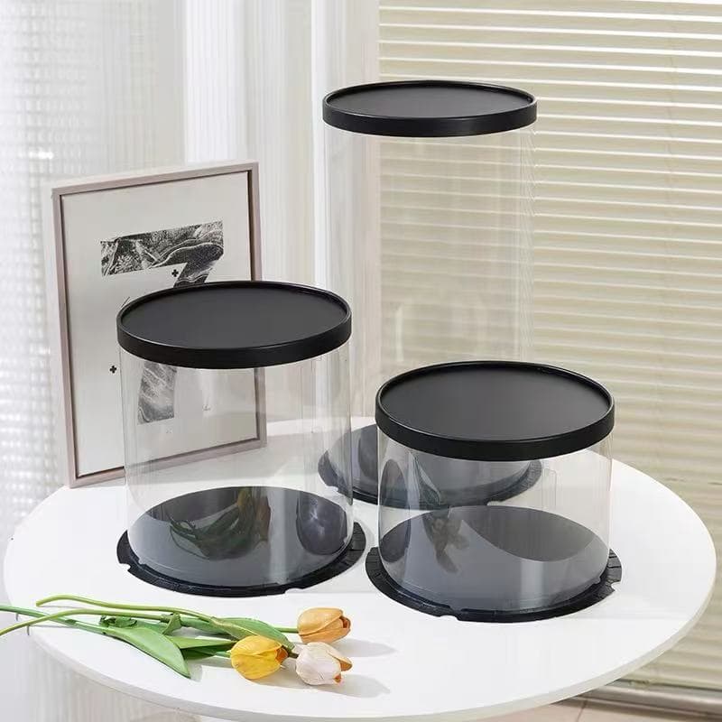 Transparent Round Birthday Cake Box 4-Inch 6-Inch 8-Inch 10-Inch 12-Inch Single and Double Layer Birthday Cake Box Packaging Box