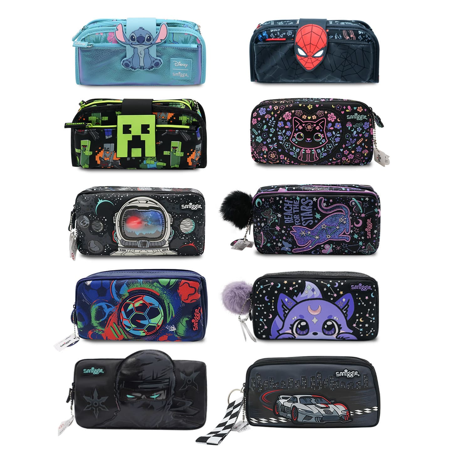 Australian smiggle pencil bag student stationery bag primary and secondary school children easy pencil bag cartoon stationery bag