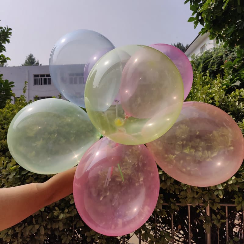 Color Crystal Bobo Balloon Crystal Clear Transparent High Romantic Balloon Wedding Decoration Baby's First Birthday