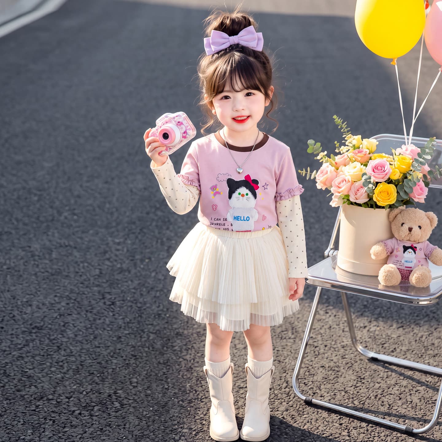 Girls' long-sleeved T-shirt fake two-piece bottoming shirt 2026 new baby girl super good-looking autumn clothing children's autumn top T