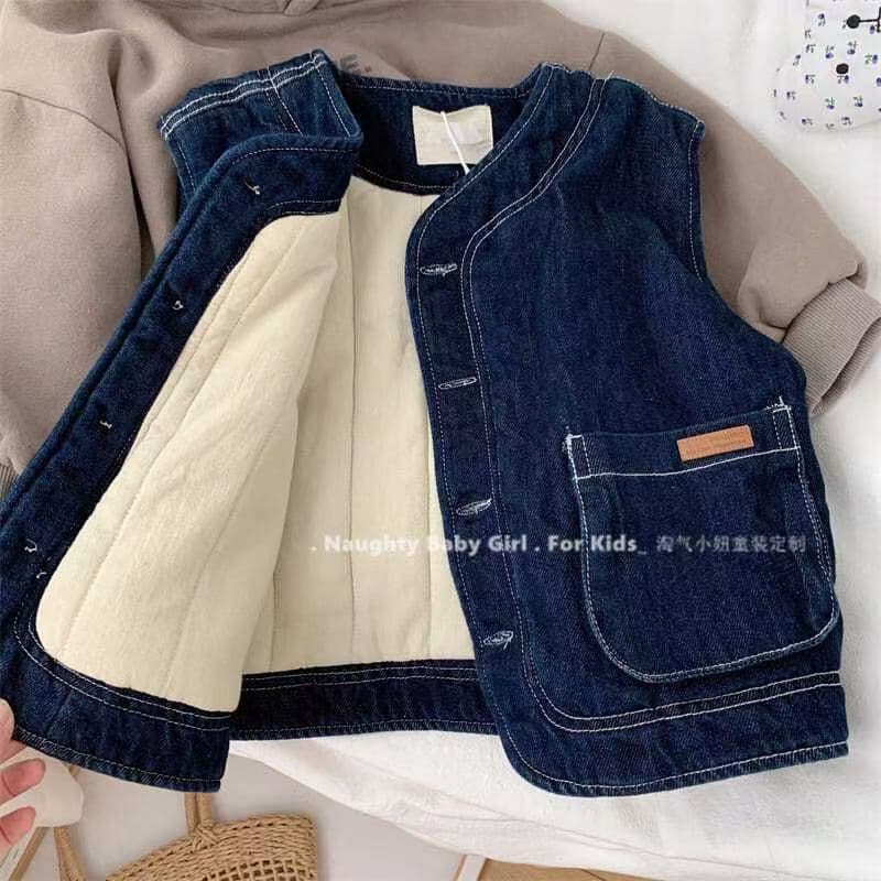 Children's Denim Vest New Spring/Fall Fashionable Outerwear Vest for Toddlers Baby Spring and Autumn Jacket