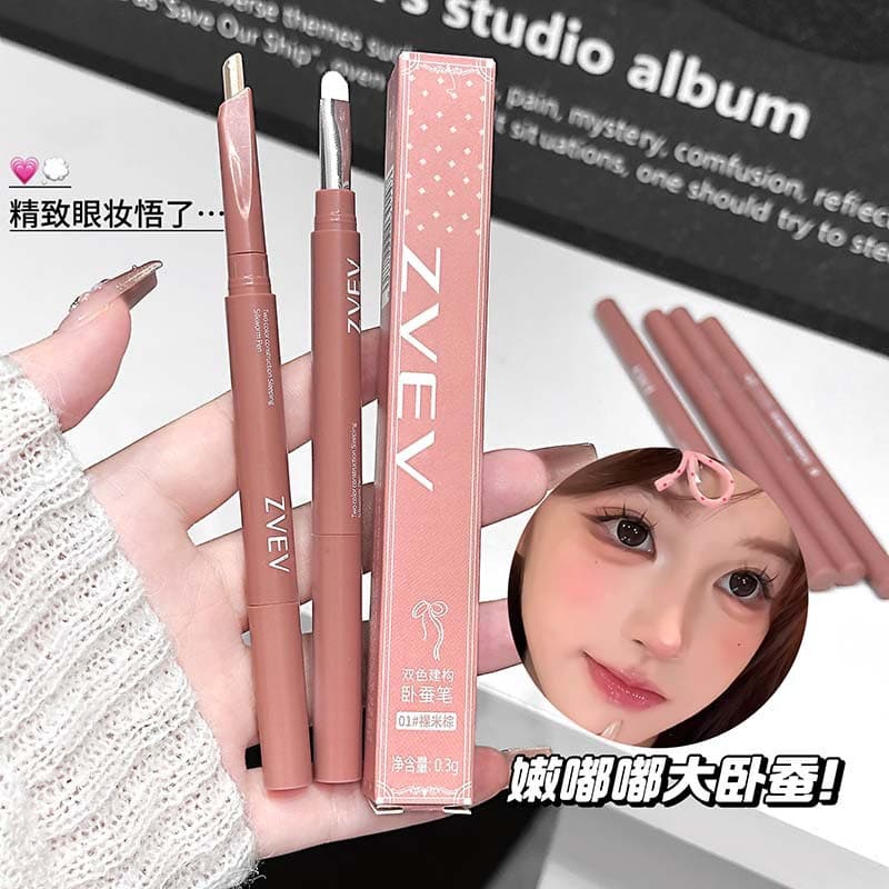 ZVEV~ Dual-Color Under-Eye Enhancer Pen for Natural Brightening and Eye Enlargement, One-Stroke Korean-Style Eye Makeup Wholesale