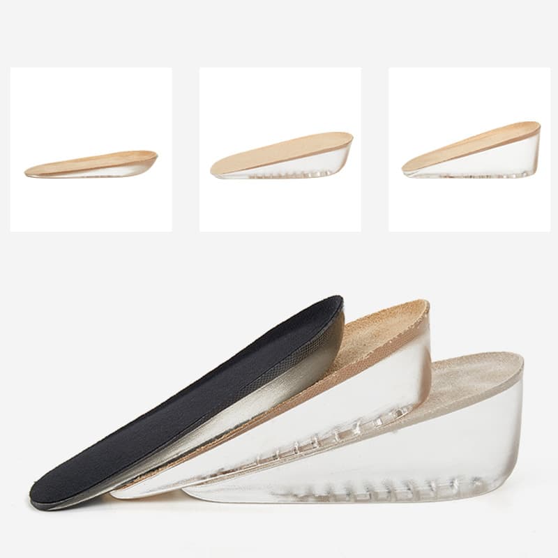 Silicon Height Increase Pad PU Insole Invisible Heel Lift Inner Height Increase Half Size Pad Insole Wholesale