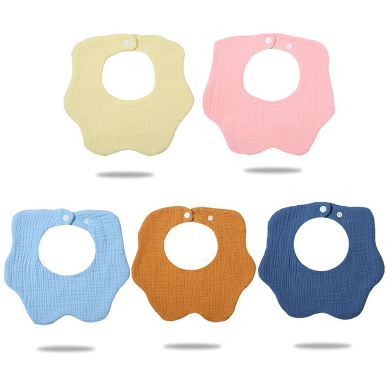 European and American Style Newborn Drool Bib, Petal Bib Solid Color Gauze Lace Bib Baby Supplies