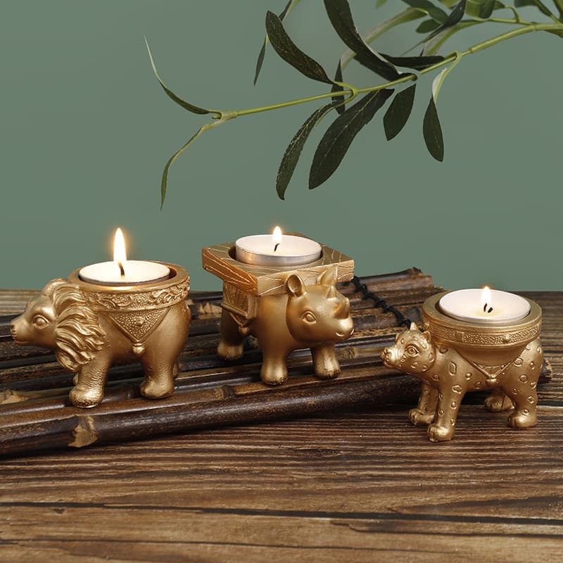 Nordic animal candle holder resin crafts candle holder ornaments creative wedding home ornaments holiday gifts