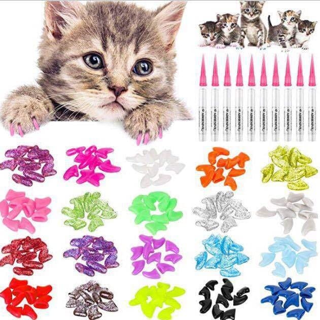 Pet Nail Caps Dog Nail Caps Cat Nail Caps Anti-Scratch Claw Sheaths Pet Supplies