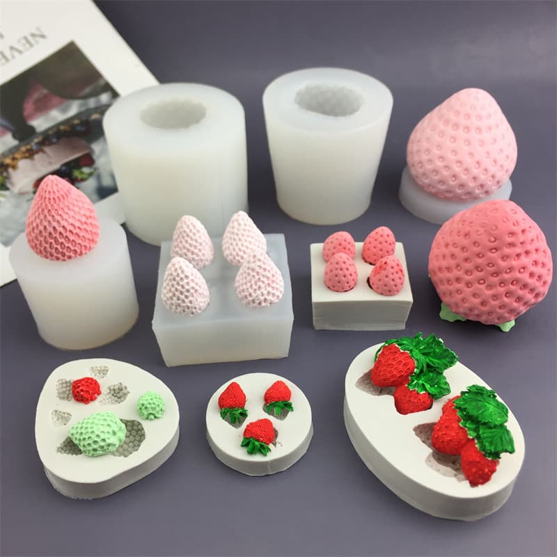Leaf Strawberry Cream Cake Wafers Cookie Mold Cake Baking DIY Aromatherapy Candle Handmade Soap Silicone Mold