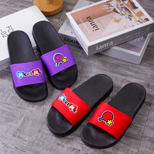 Slippers for Women Summer Indoor Non-Slip Couple Internet Celebrity Women Thick Bottom Cool Slippers Home Bathroom Flat One-Line
