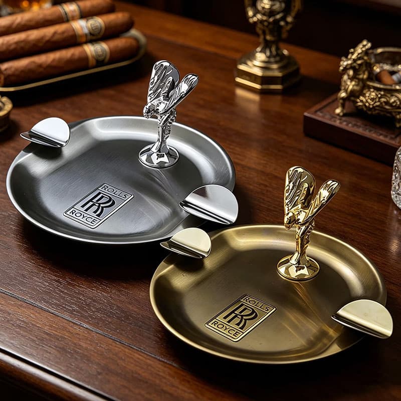 Luxury Metal Rolls-Royce Cigar Ashtray Accessory Office Home Decoration High-End Gift Factory Wholesale