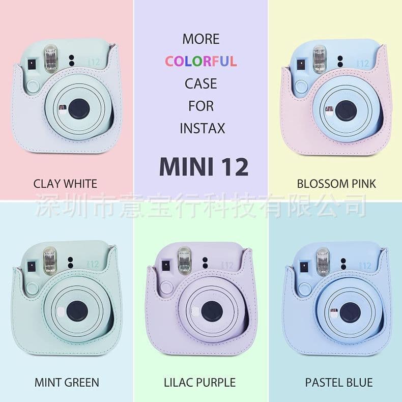 2023 Compatible Polaroid Mini 12/11/8/9 Morandi Color Camera Case Protective Cover PU Camera Bag