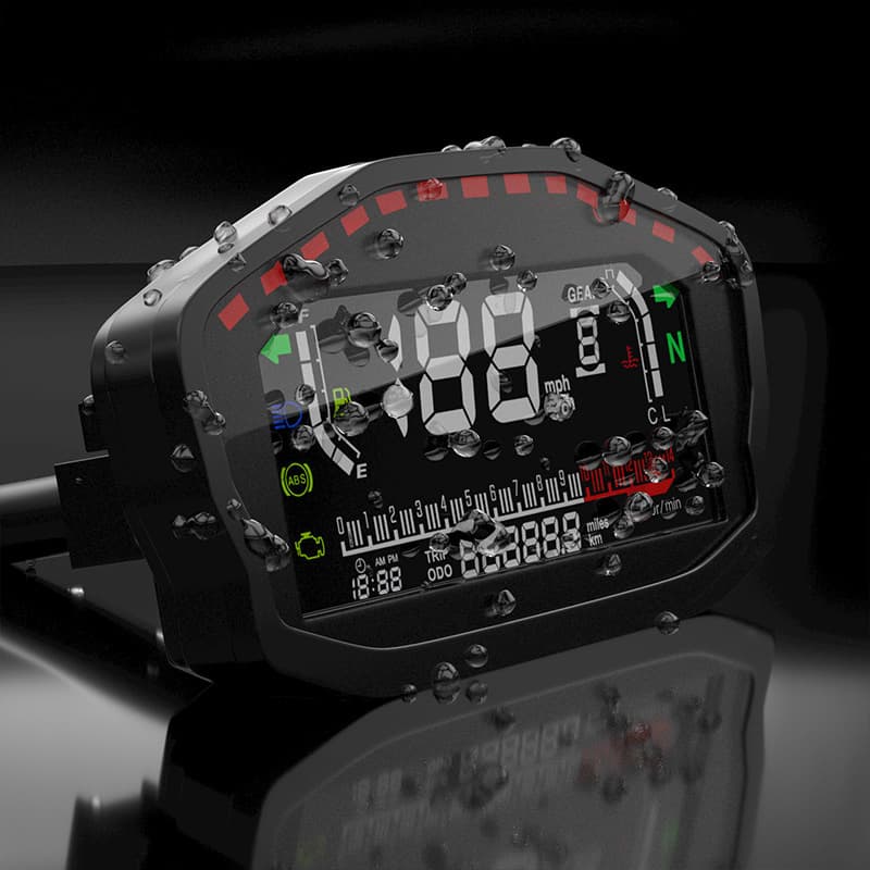 Motorcycle Modified LCD Color Screen Digital Instrument Speedometer Tachometer Water Temperature Fuel Gauge Odometer Fuel Level ABS Speedometer