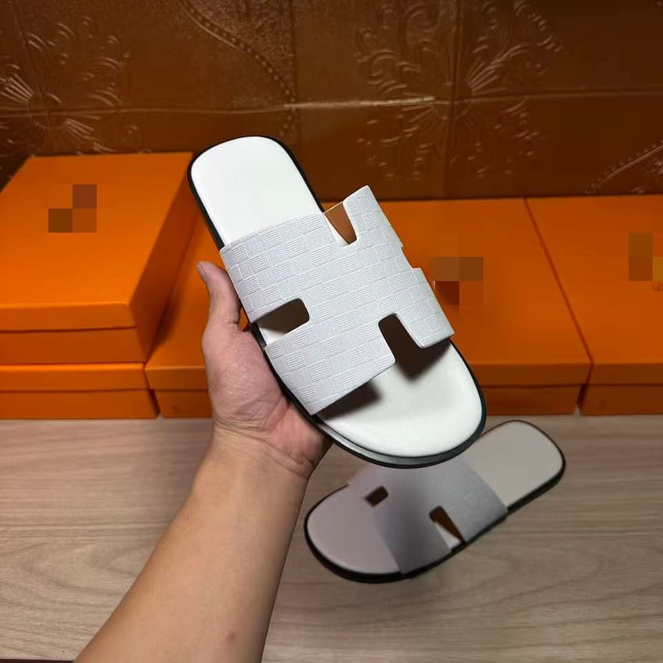 H Slippers Trendy Brand Flip Flops Men 2025 Summer Breathable Indoor Outdoor Casual Shoes European Style H Sandals