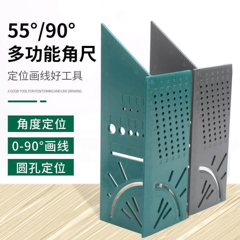 Multifunctional Angle Ruler Square Measuring Tool 90 Degree T-Type Edge Ruler 3D Marking Gauge for Woodworking