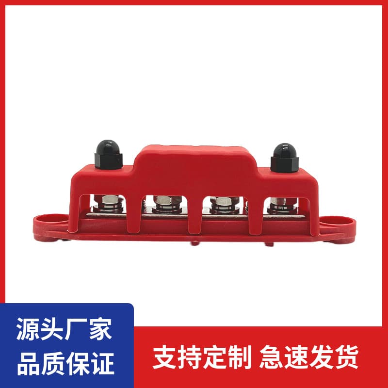 Cross-Border Yacht RV Marine 4-Way Terminal Block M10 M8 Red Black High Current Four-Position Terminal Stud Distribution Block