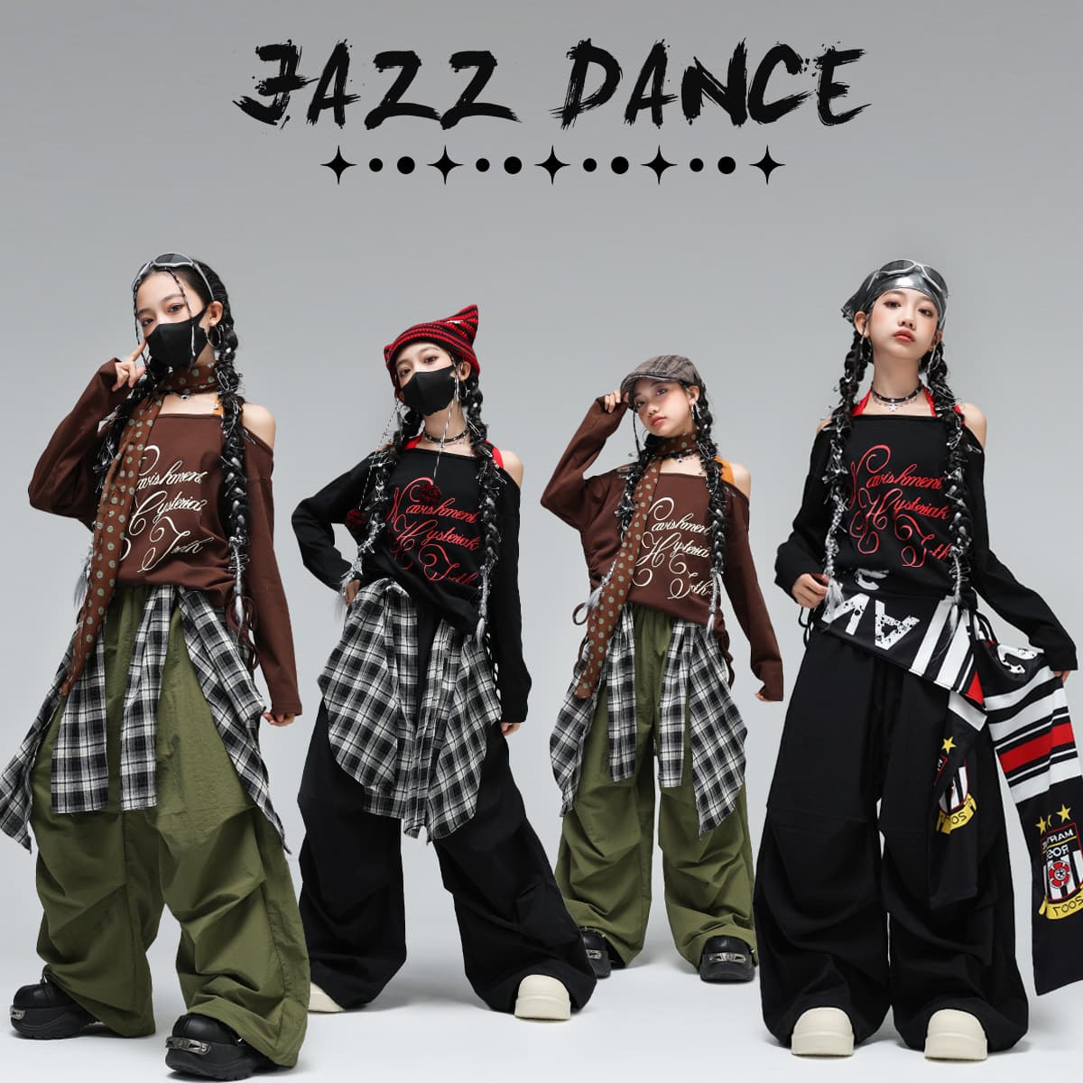 Jazz Dance Girl's Clothing Trendy Hip-Hop Catwalk Performance Kids Jazz Street Dance Girl Children's Stage Outfit Street Style
