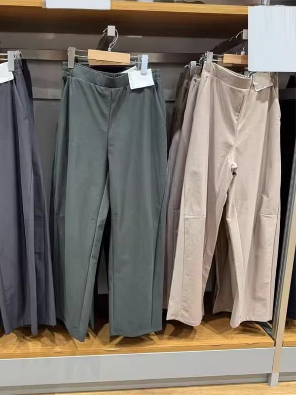 2025 autumn and winter new women's knitted silhouette loose trousers quick-drying sweat-absorbent casual scimitar pants 479688