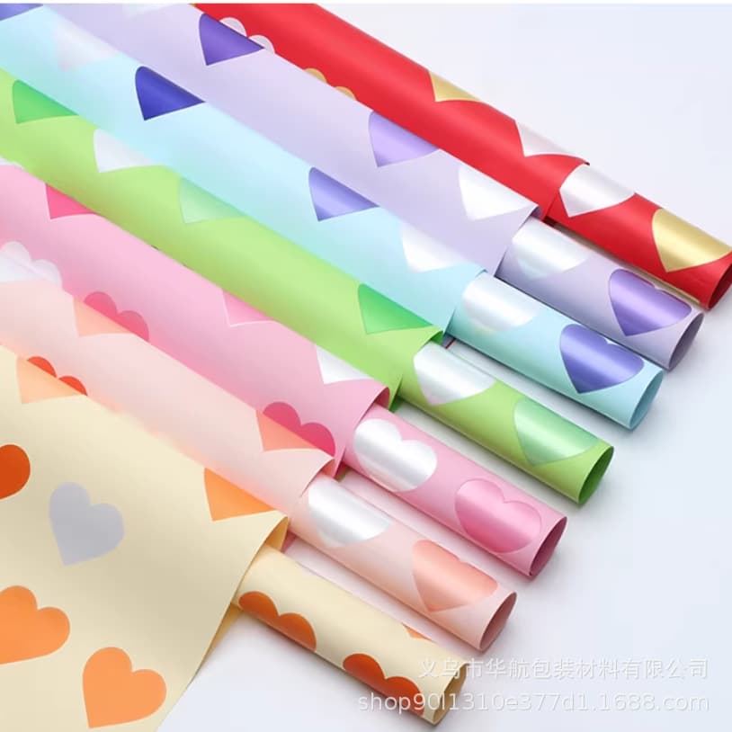 Neon Heart Korean Hanji Paper Flower Gift Wrapping Paper Bouquet Floral Art Materials Florist Supplies Cross-Border Hot Seller