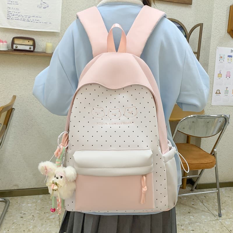 School bag female ins Korean version sweet backpack travel contrast color college style campus junior high school student backpack