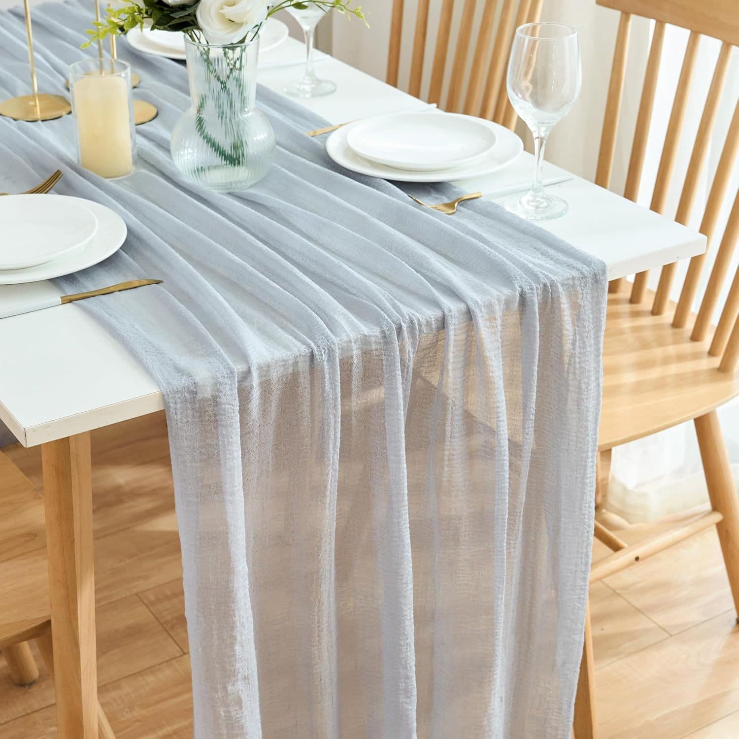 Seersucker tablecloth party table runner tablecloth banquet decoration pleated cloth tablecloth bohemian twist table runner