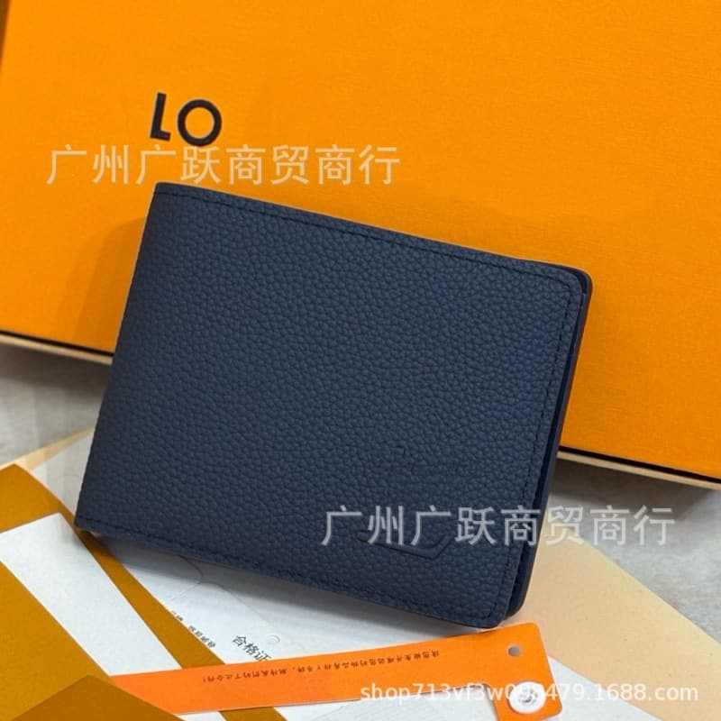 L donkey 25 years solid color waxed cowhide folding wallet men's wallet card holder high quality for cross-border not without reason