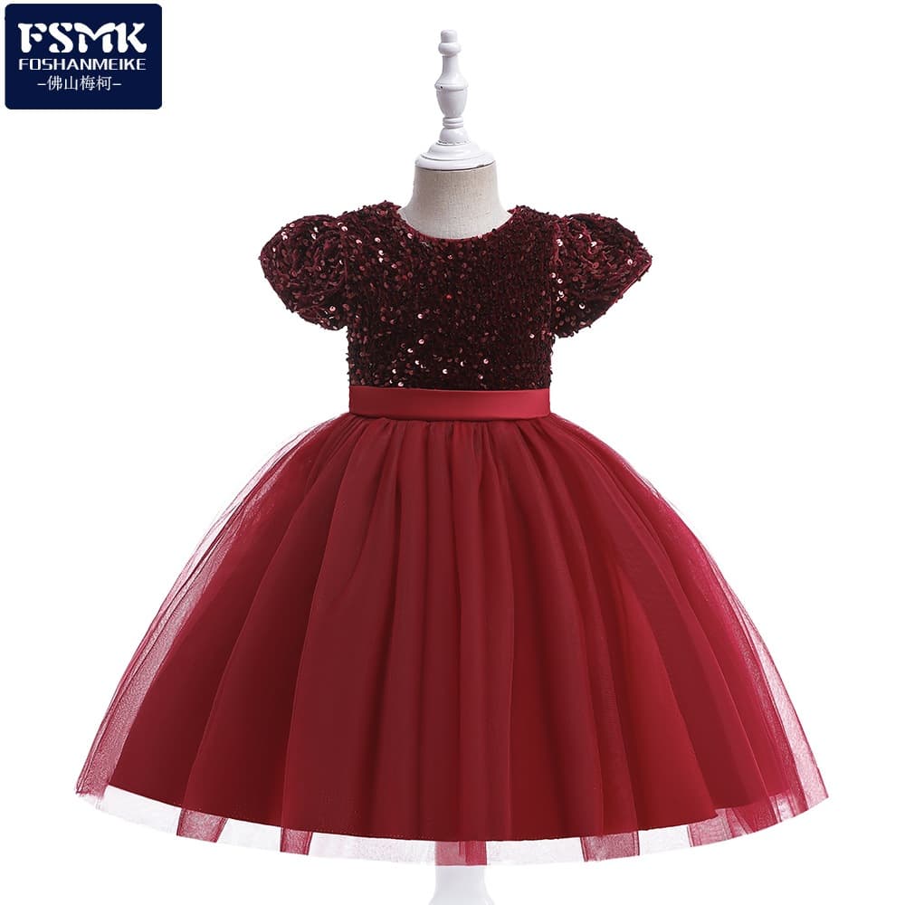 European and American Amazon Girls' Dresses, Fashionable Children's Sequined Tutu Piano Performance Clothes, Flower Girl Princess Dresses