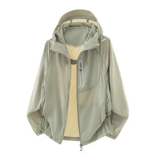26802 Sun-Protection Jacket Summer Ice-Feel Outdoor Hooded Sun-Protection Jacket Men's Trendy Multi-Color Ice Silk Lightweight Breathable Anti-UV