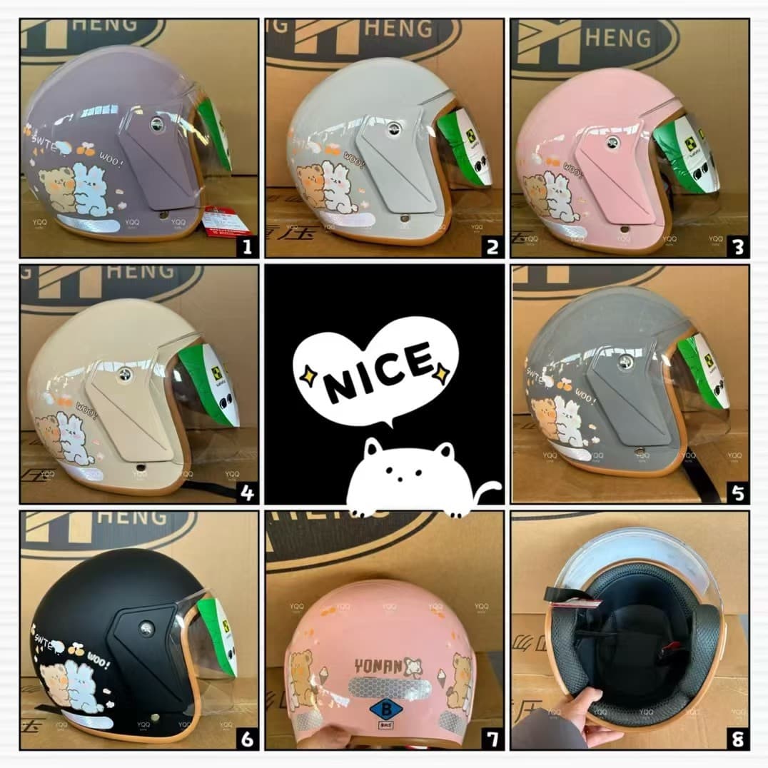 New National Standard Helmet Autumn Winter Warm ABS Paint Adult Unisex Electric Vehicle All-Season Universal Cartoon Safety Half Helmet