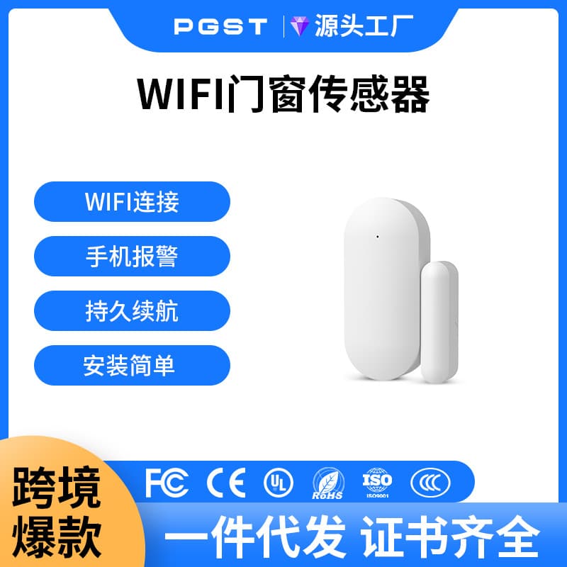 Pgst Graffiti Alarm Door Sensor Alarm Cross-Border Hot Selling Door Sensor WiFi Door Sensor Supports Alexa Voice