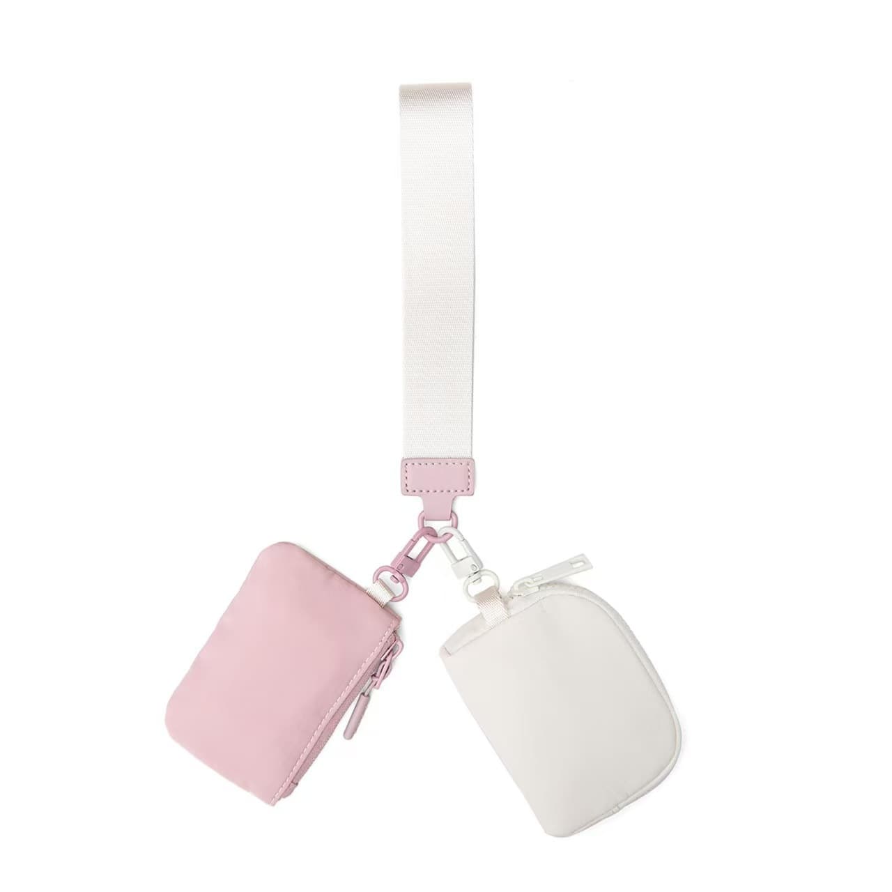 Lulu-style Wristlet Pouch Waterproof Nylon Fashionable Mini Wallet Portable Lululemon Card Holder Dual Pouch