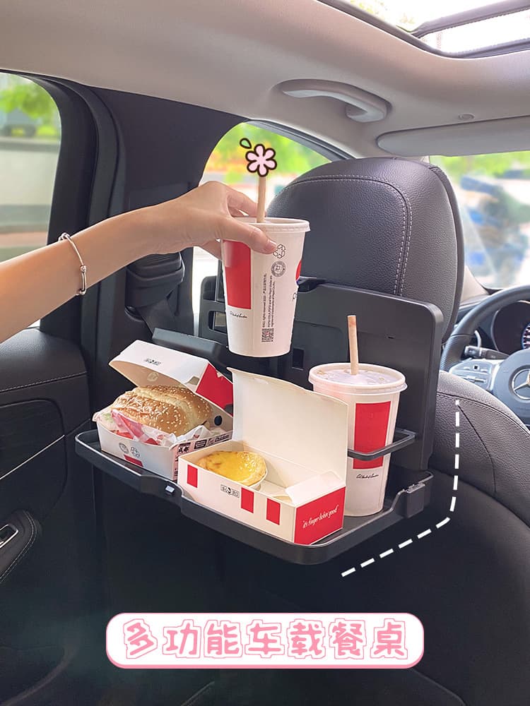 Multi-functional Rear Seat Car Tray, Foldable Dining and Study Table with Laptop Stand for Easy Storage