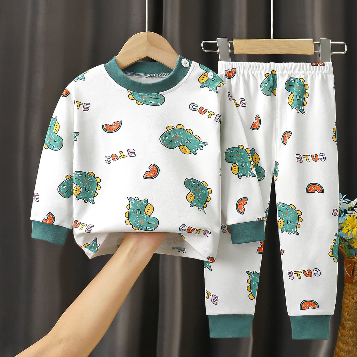 Children's Underwear Set Pure Cotton New Boys' Home Wear Baby All-Cotton Thermal Girls' Autumn Clothes and Pants Children's Clothing